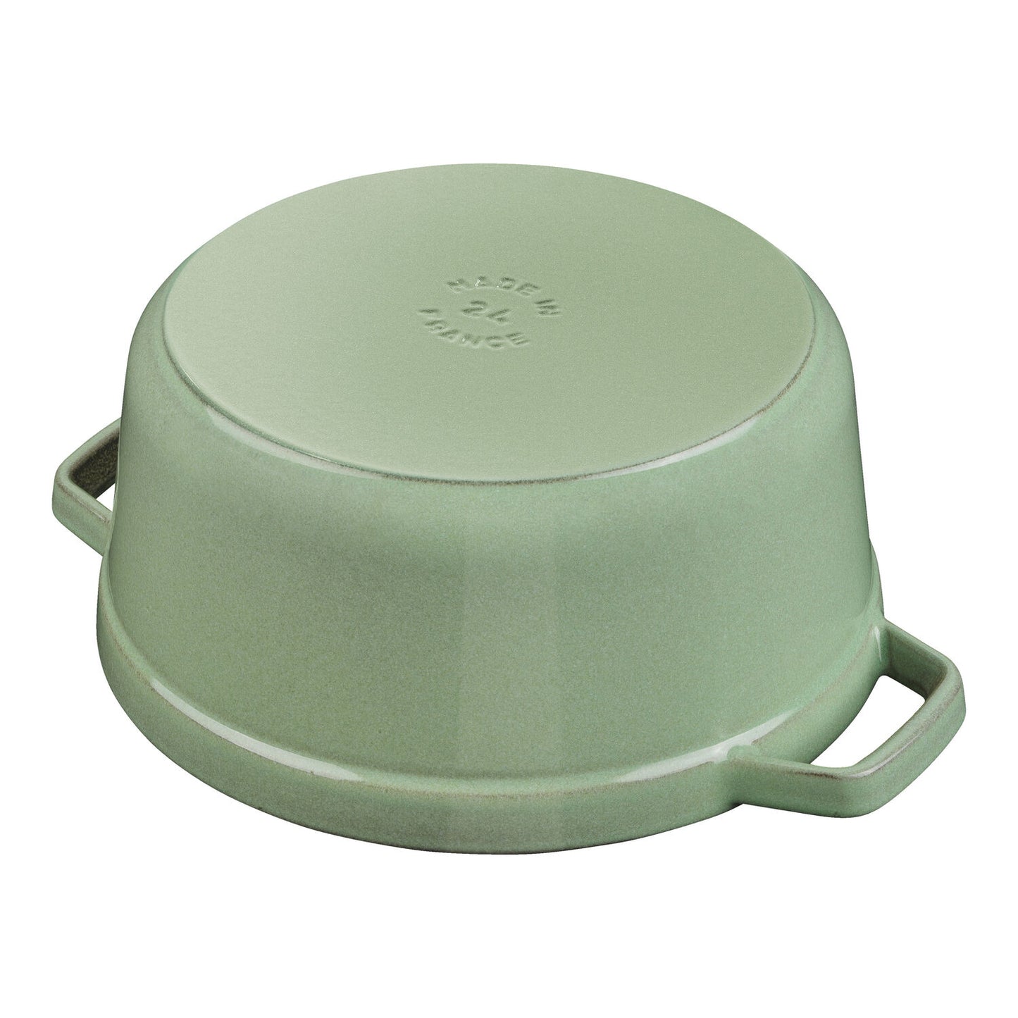 Emaljēts čuguna katls ar vāku Staub 24cm 3,7L Cocotte, salvijas zaļš Emaljēts čuguna katls ar vāku Staub 24cm 3,7L Cocotte, salvijas zaļš