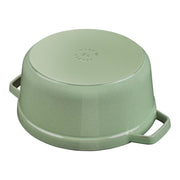 Emaljēts čuguna katls ar vāku Staub 24cm 3,7L Cocotte, salvijas zaļš