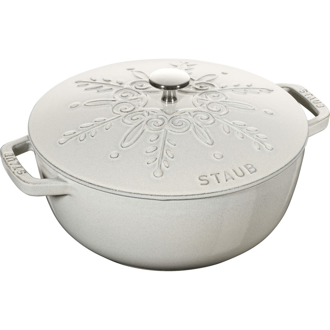 Emaljēts čuguna katls 24cm STAUB La Cocotte Duch Oven Snowflake 3.6L balts