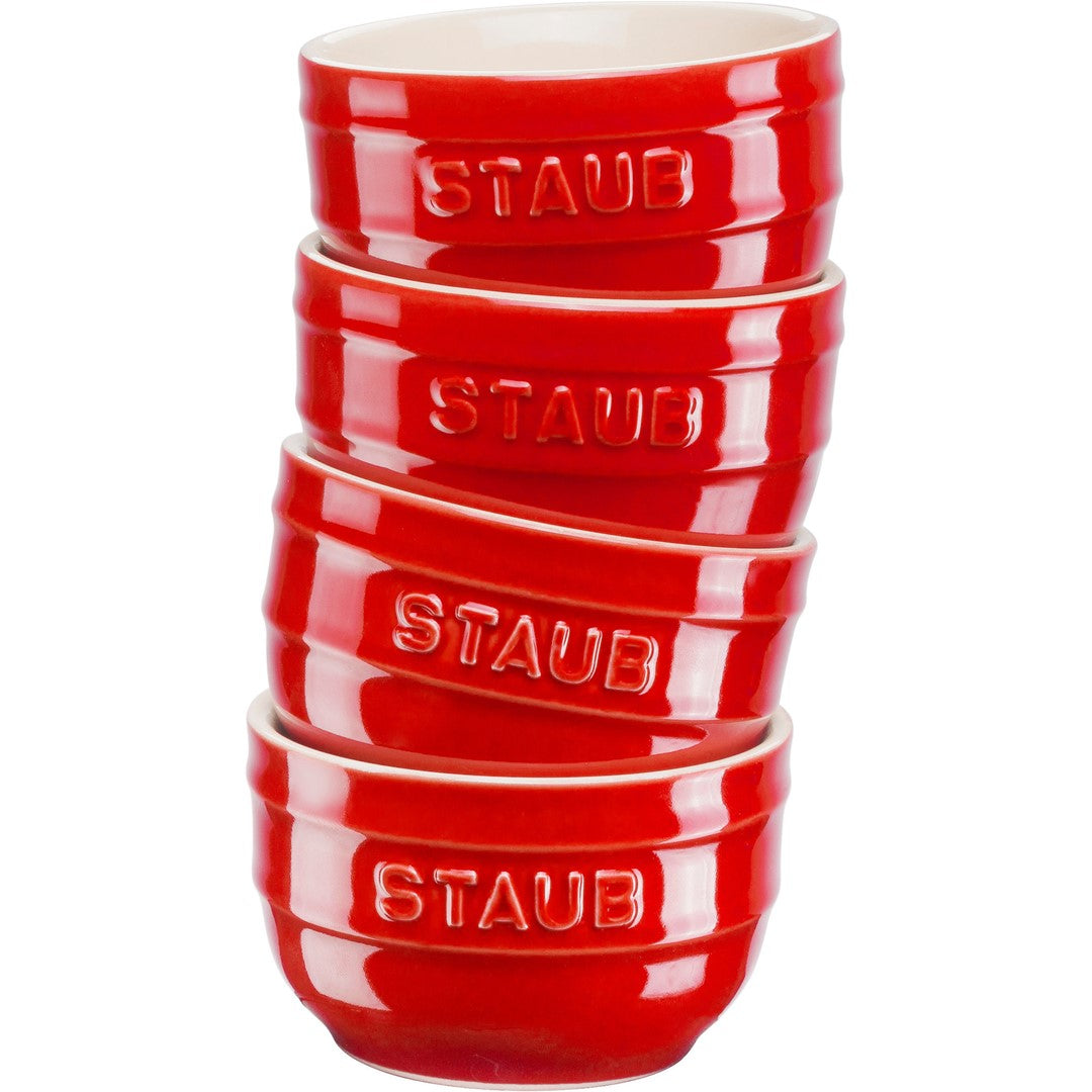 Creme Brulee trauciņi STAUB Ceramique 9cm, 4gab. sarkani