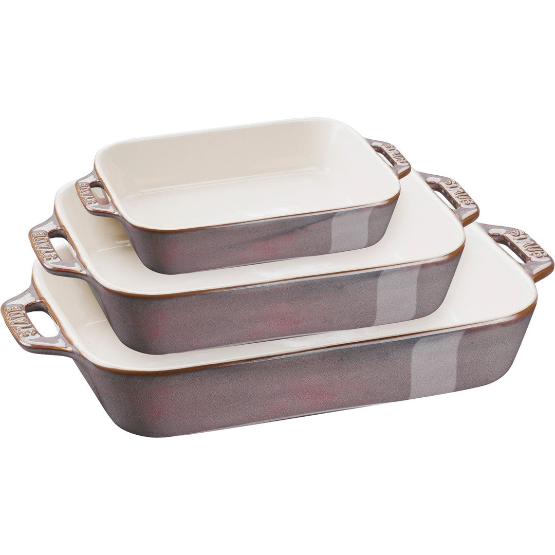 Keramikas cepeškrāsns trauki STAUB Ceramique, 3gab., pelēki Keramikas cepeškrāsns trauki STAUB Ceramique, 3gab., pelēki