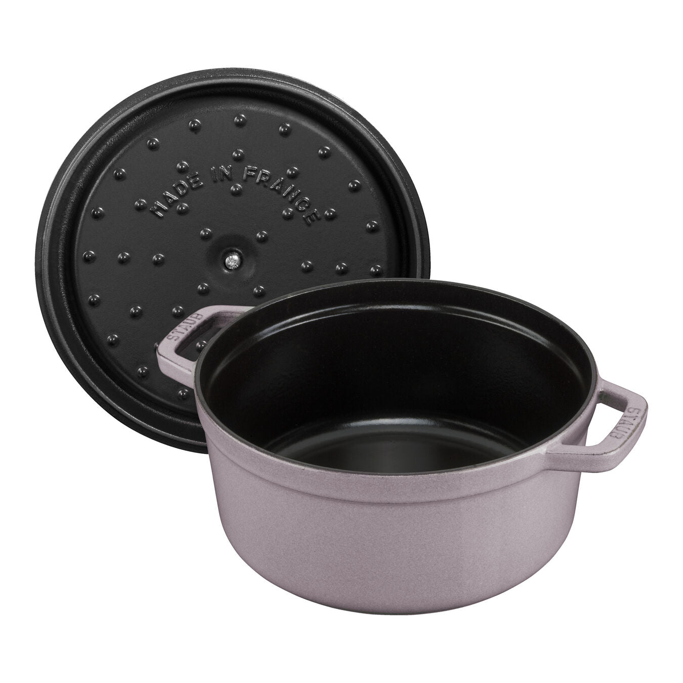 Emaljēts čuguna katls ar vāku Staub 24cm 3,8L Cocotte, sakuras rozā