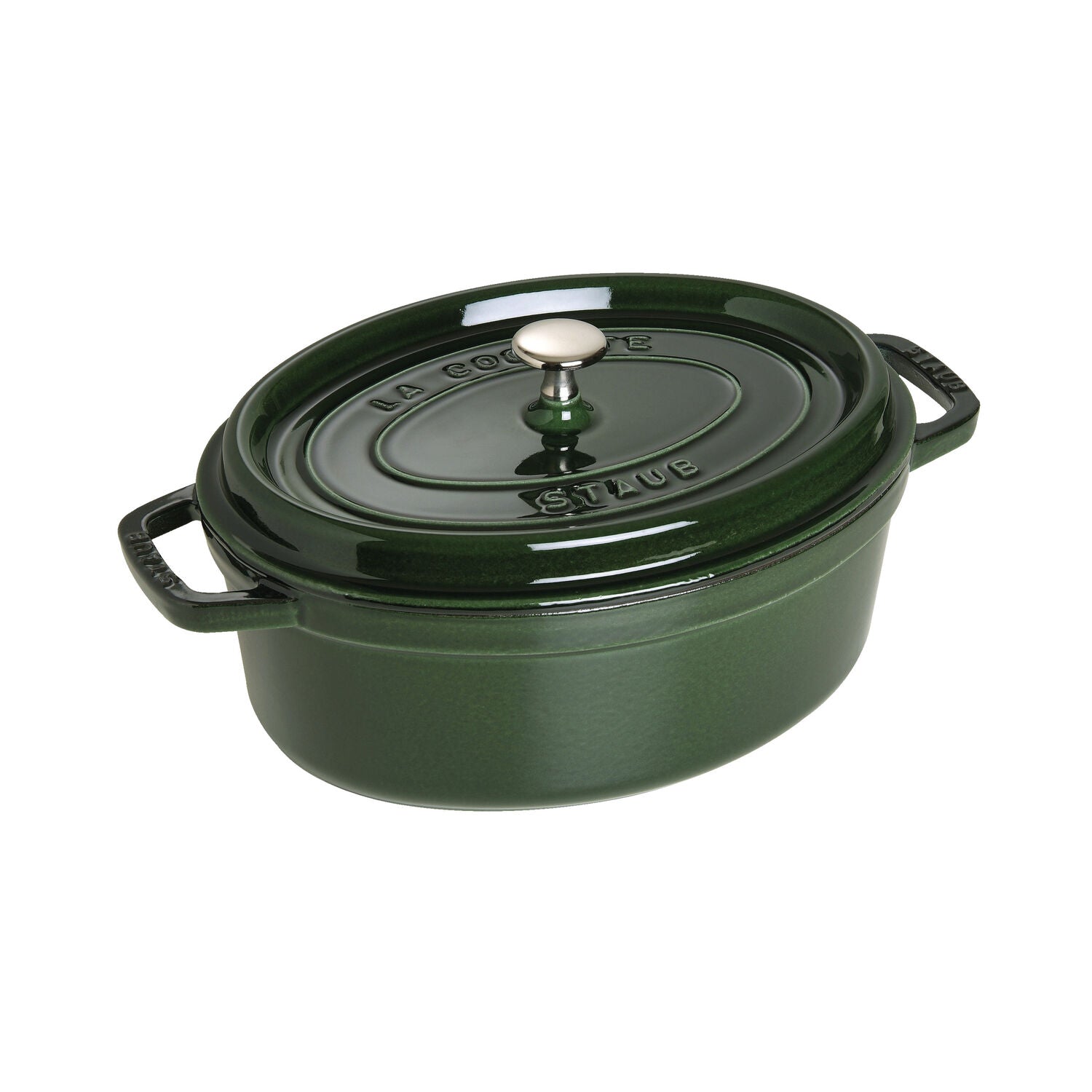 Ovāls emaljēts čuguna katls STAUB La Cocotte 6.7L, zaļš