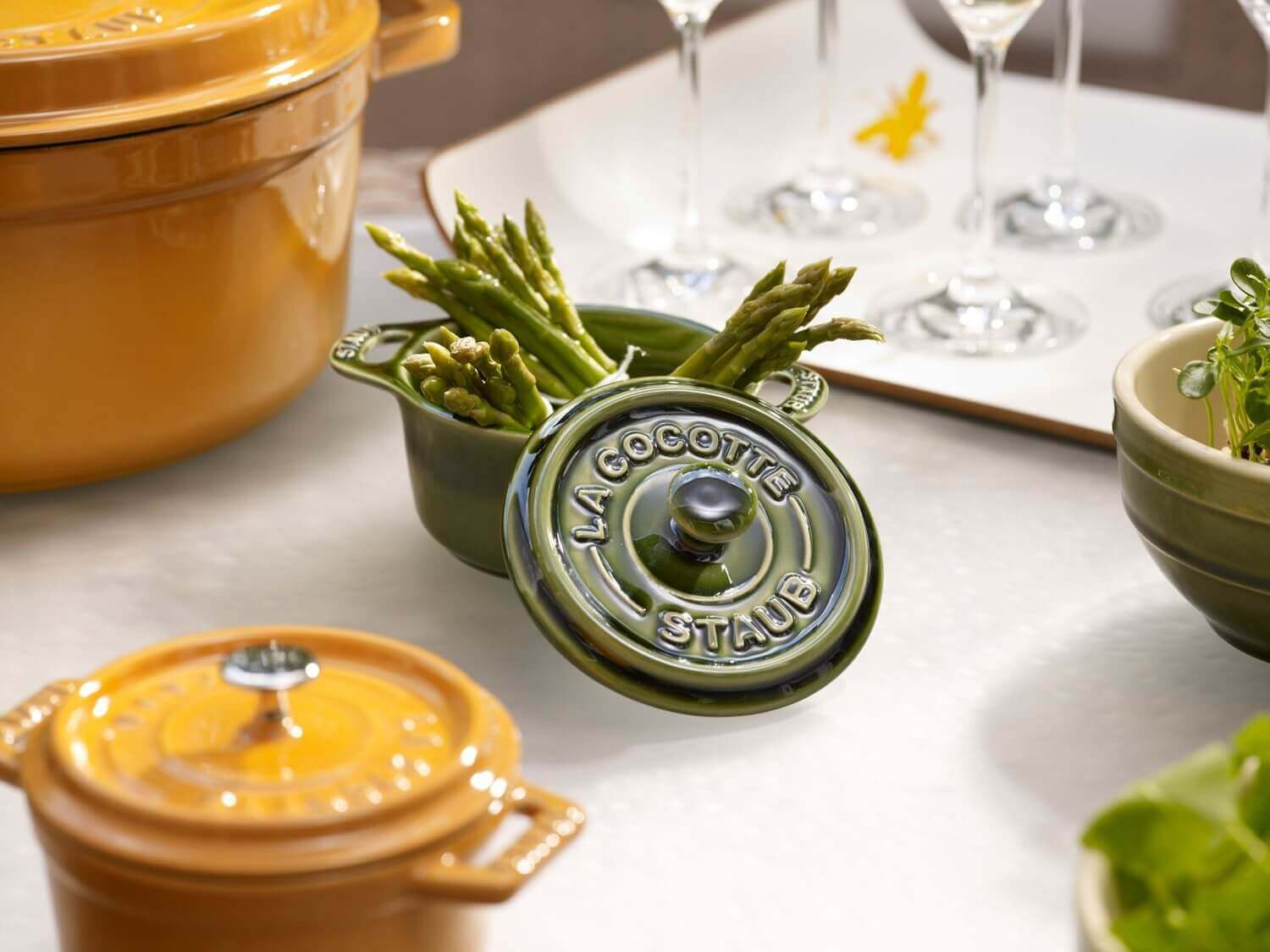 Mini cocotte STAUB Ceramique 200ml, zaļa