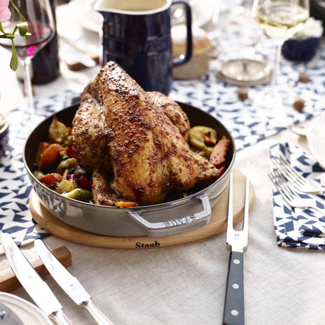 STAUB Patelnia żeliwna z dwoma uchwytami 26 cm, grafitowy