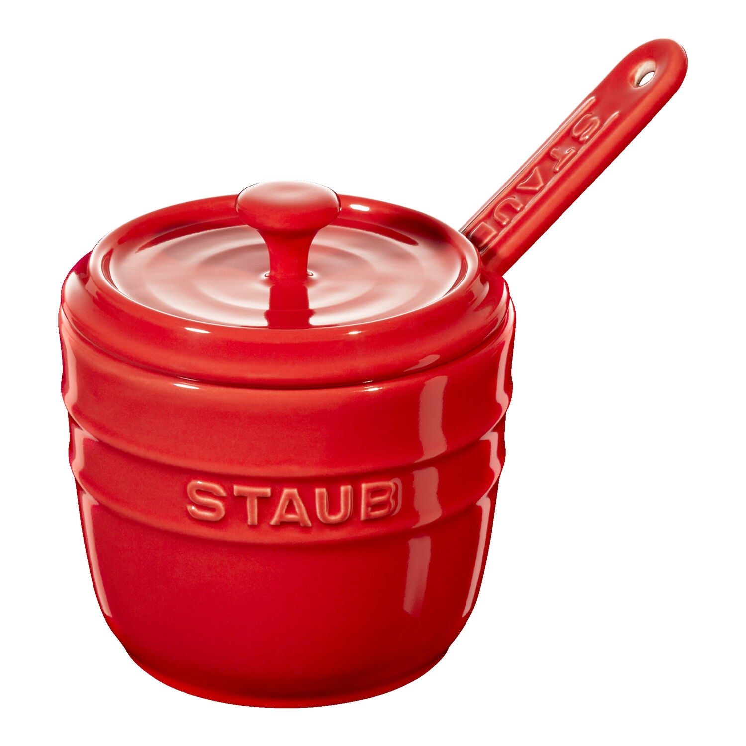 Cukurtrauks STAUB Ceramique 9cm ar karotīti, sarkans