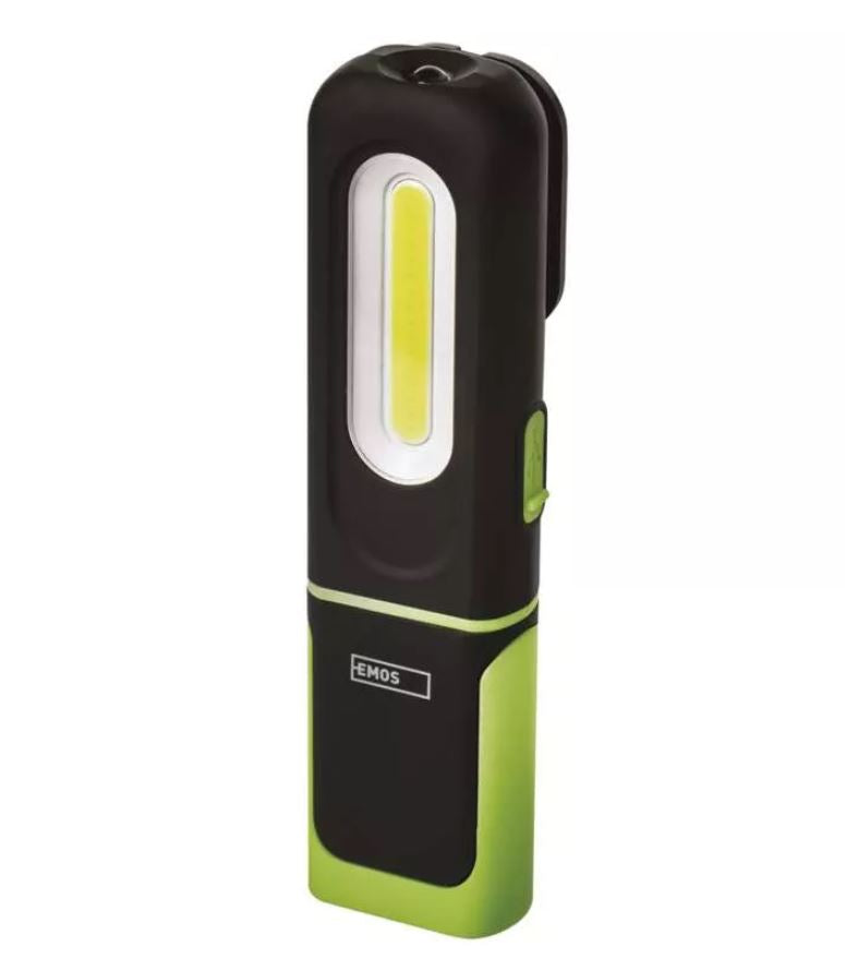 LED lukturis uzlādējams COB+SMD, 330lm, ar magnētu EMOS LED lukturis uzlādējams COB+SMD, 330lm, ar magnētu EMOS