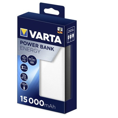 Ārējais akumulators VARTA Powerbank Energy 15000mAh + USB