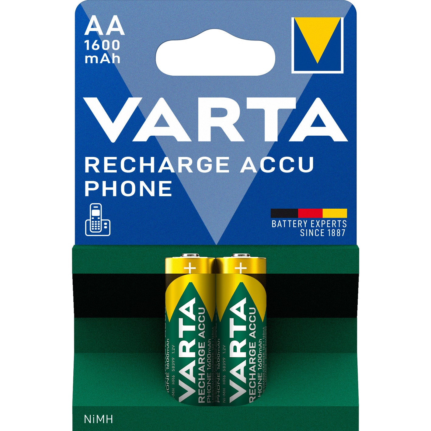 Baterijas lādējamas AA VARTA Recharge Accu Phone 1600mAh 2gb.