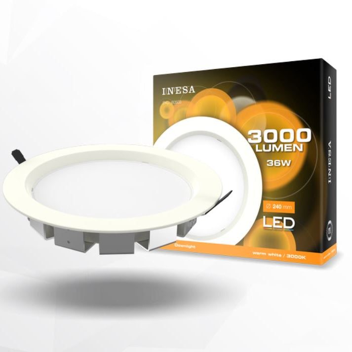 LED Iebūvējams gaismeklis 36W 230V 100'' 3000K 2700lm G2 INESA 60503