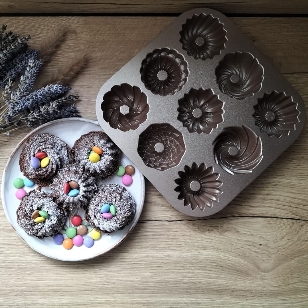 Baking pan for 9 Bundt cakes Patisse Premium 24 x 24cm Cepešpanna 9 Bundt kūciņām Patisse Premium 24 x 24cm