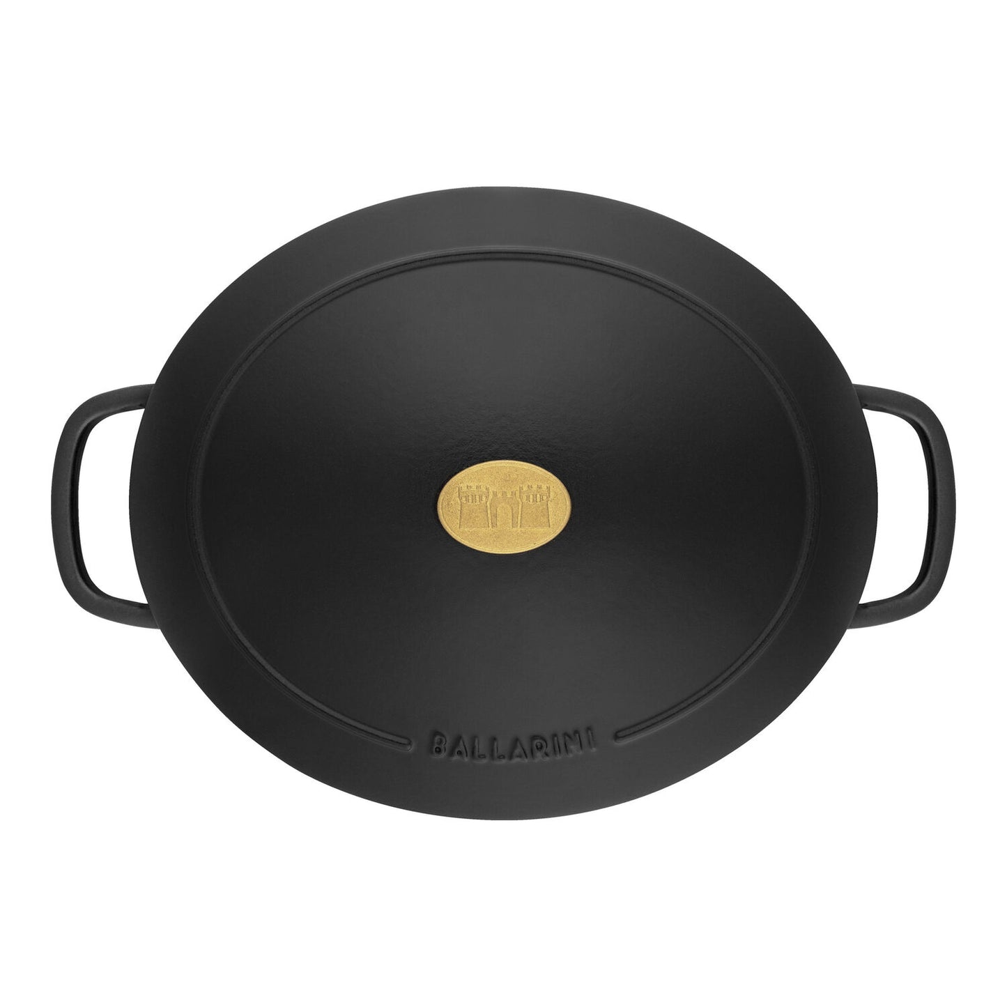Čuguna sautējamais katls ar vāku 2.20L Ballarini BELLAMONTE melns, ovāls