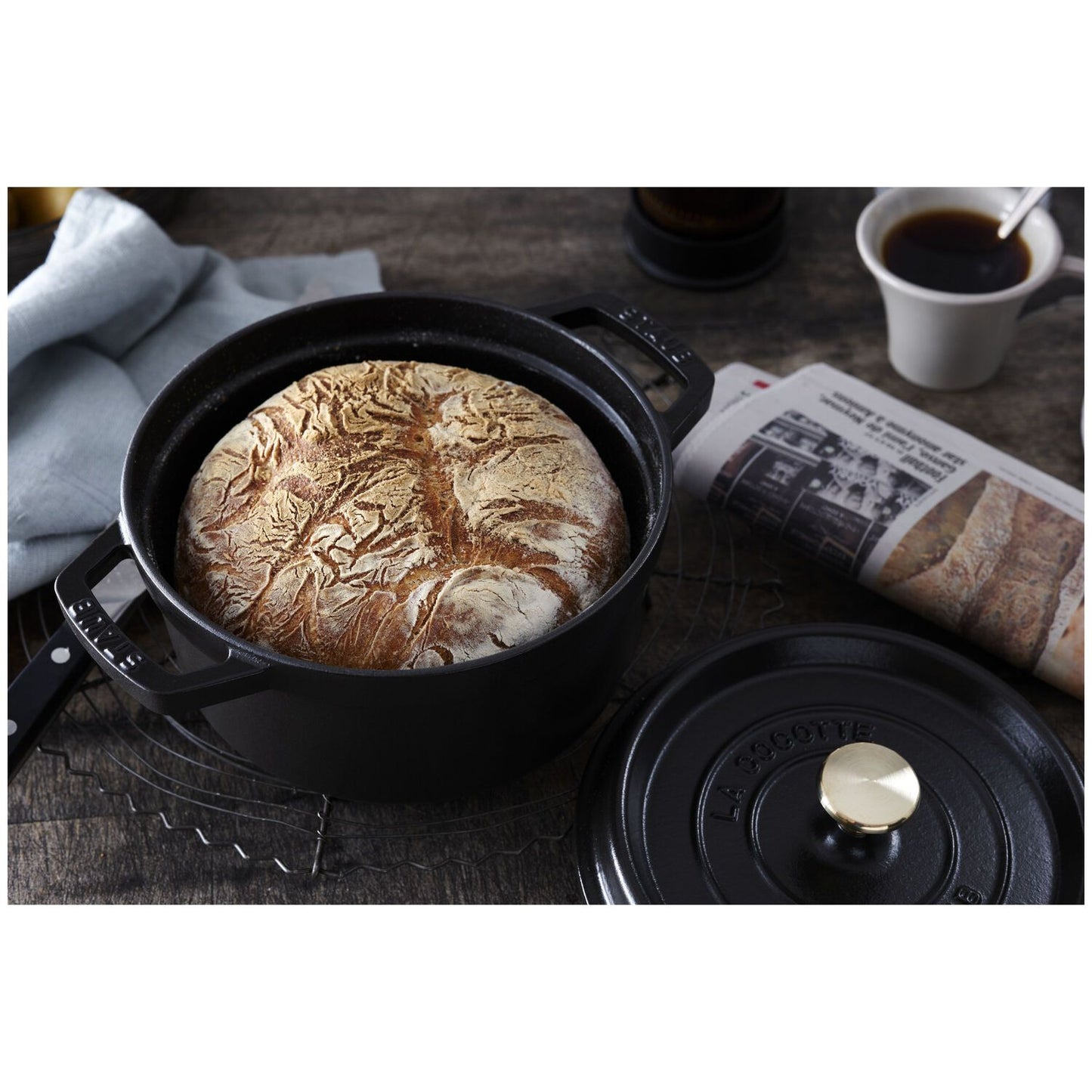 Čuguna katls STAUB LA COCOTTE 20cm 2.2L, melns