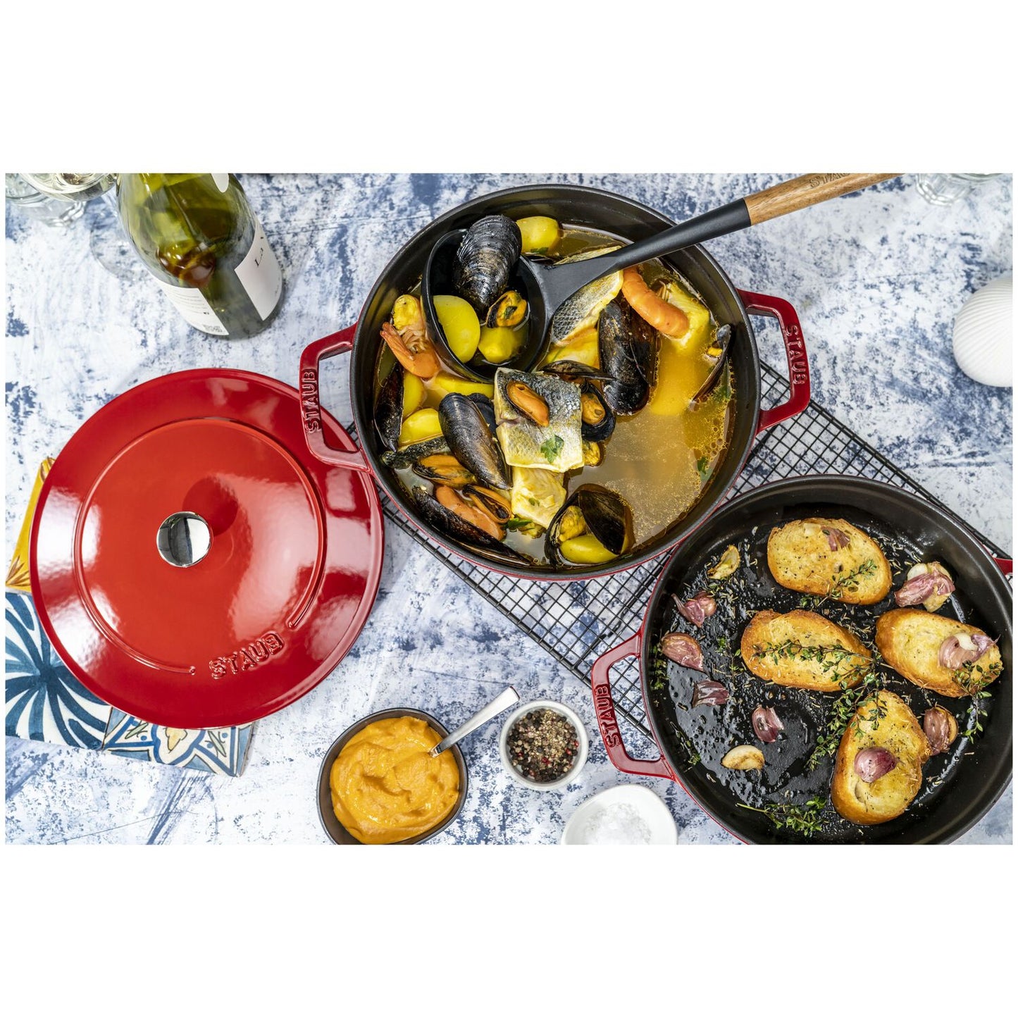 Čuguna katla un pannas komplekts Staub Stackable 24cm, 3pr.