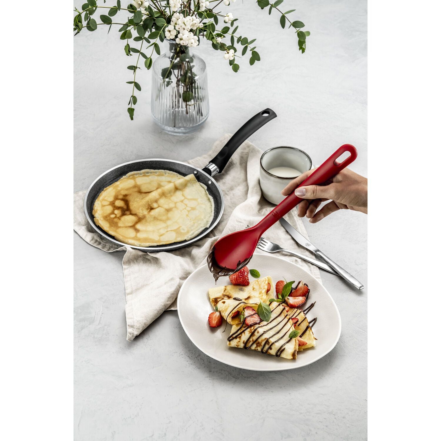 Gatavošanas karote BALLARINI ROSSO 28 cm silikona