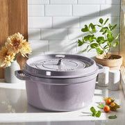 Emaljēts čuguna katls ar vāku Staub 24cm 3,8L Cocotte, sakuras rozā