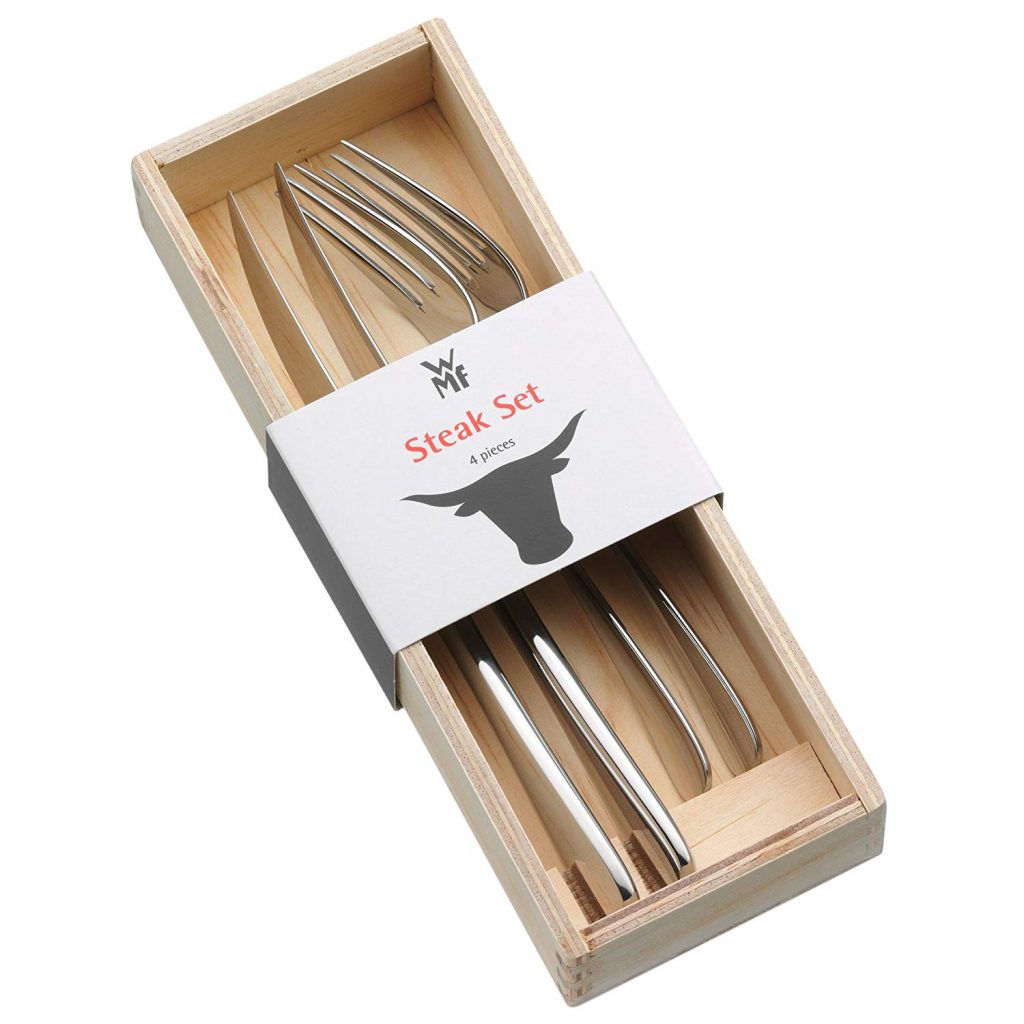 Galda piederumu komplekts steikam WMF, 2 personām, koka kastītē