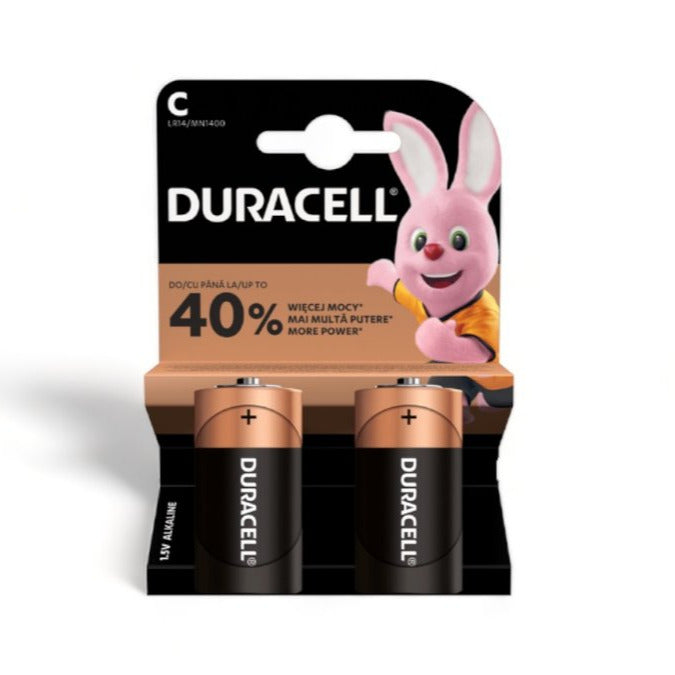 Apaļās baterijas C DURACELL Alkaline 2gb.