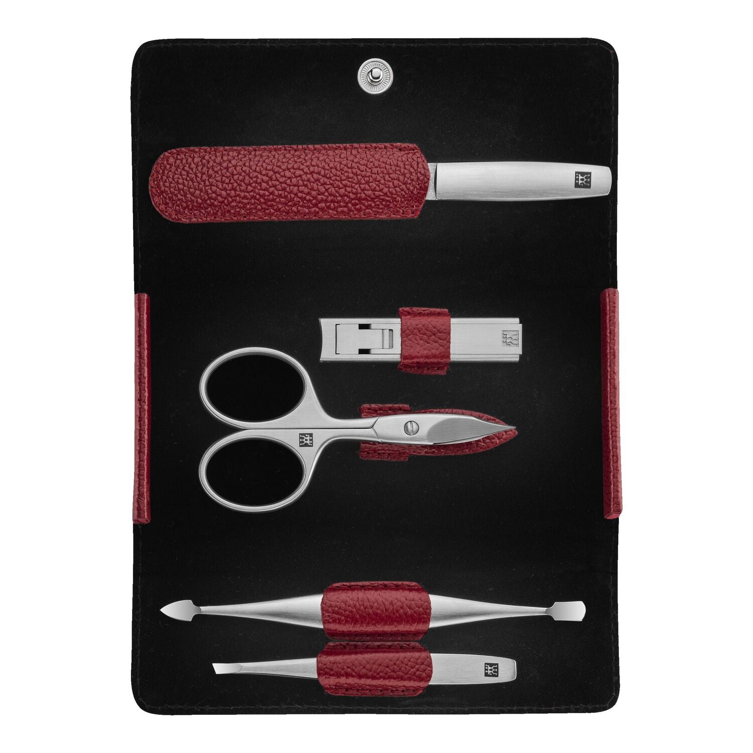 Manicure set in leather case ZWILLING TWINOX 5pcs., red