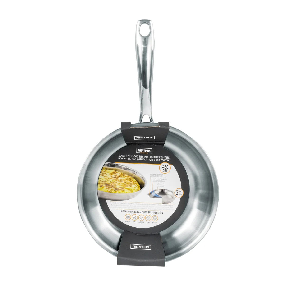 Nerthus 3 slāņu nerūsējošā tērauda panna 20cm | Full Induction
