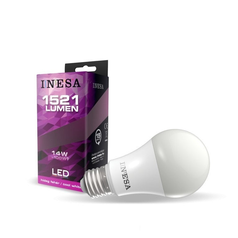 LED spuldze INESA GLS A70 E27 14W 1521lm 6500K