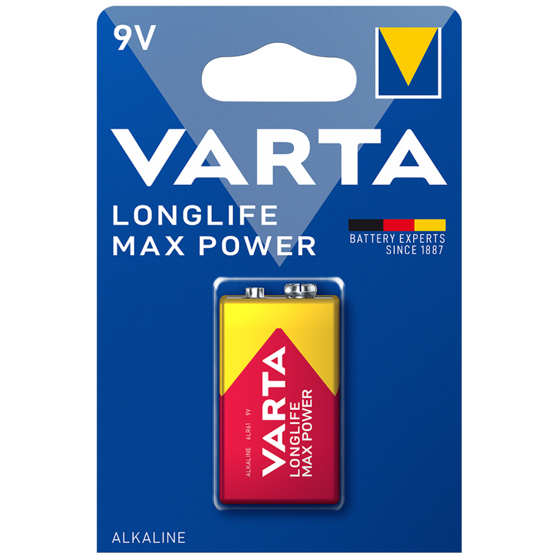 Baterija krona VARTA Longlife Max Power Alkaline 9V, 1gb.