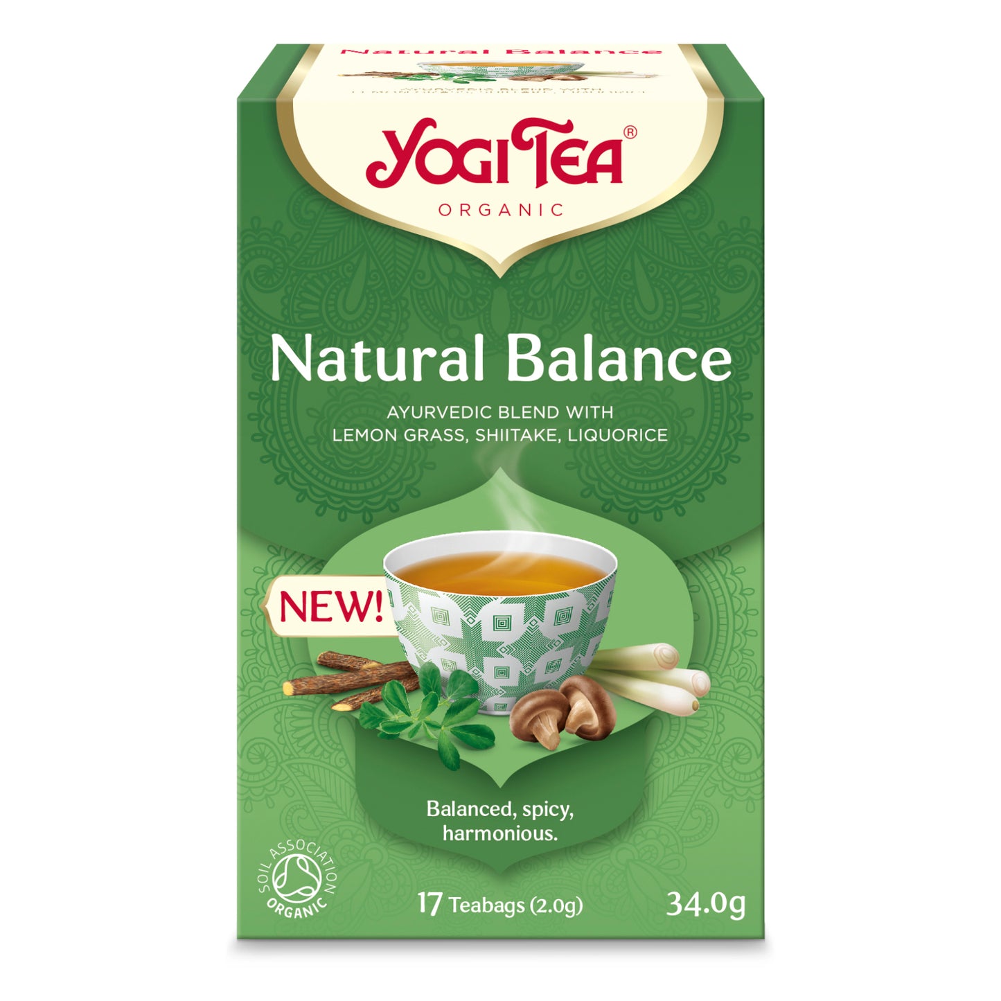 BIO ajūrvēdas tēja dabiskam balansam Yogi Tea Natural Balance 17 tējas maisiņi