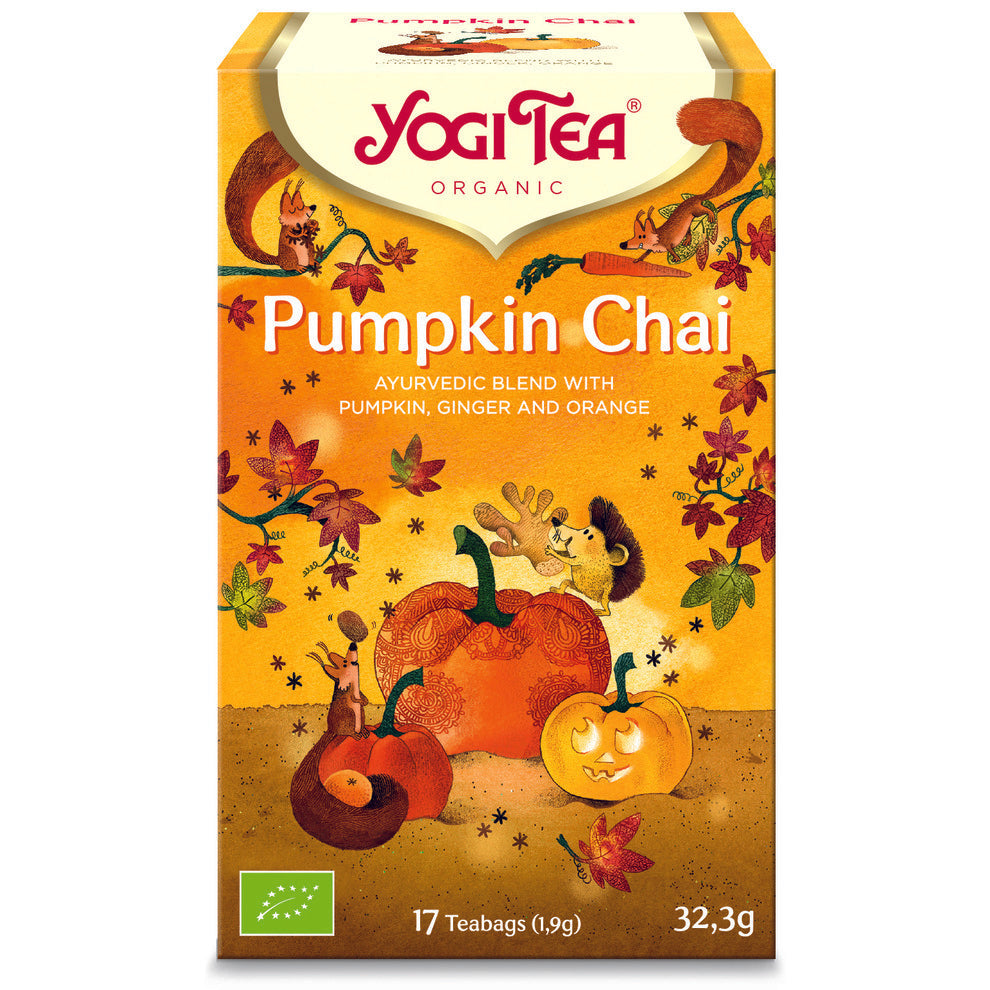 BIO ķirbju tēja Yogi Tea Pumpkin Chai ar ingveru un apelsīniem