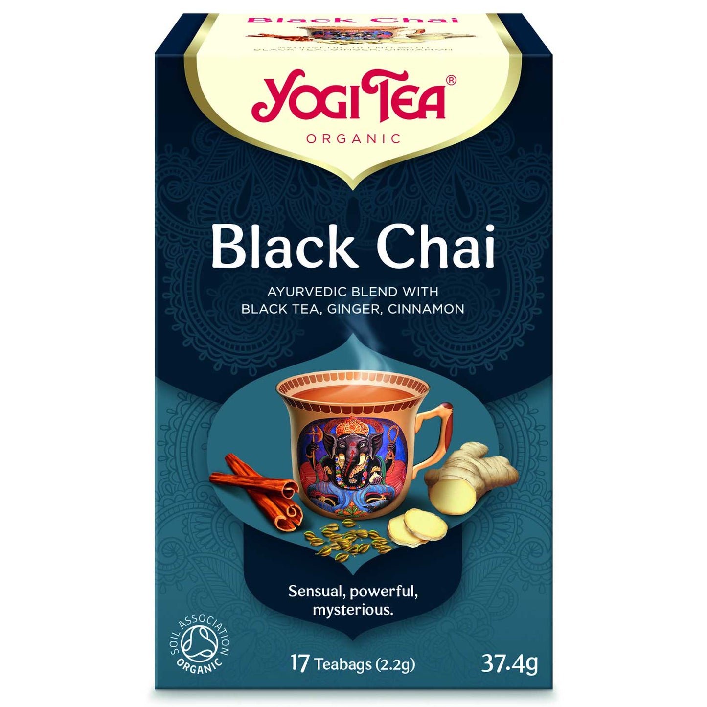 BIO melnā tēja Yogi Tea Black Chai ar ingveru un kanēli 17 tēja smaisiņi