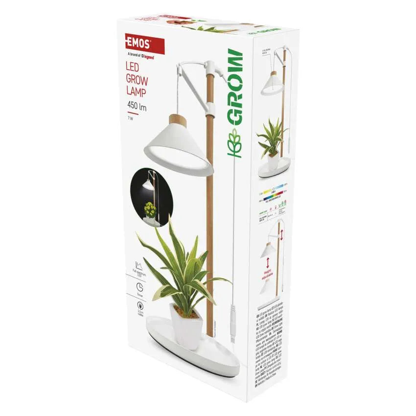 LED pilna spektra lampa augu audzēšanai ar taimeri, 21 diode, 7W 450lm EMOS