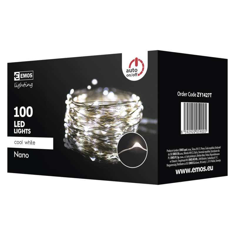 LED virtene EMOS 100LED 3.6W balta nano stieplīte 5300K IP44 10m ZY1427