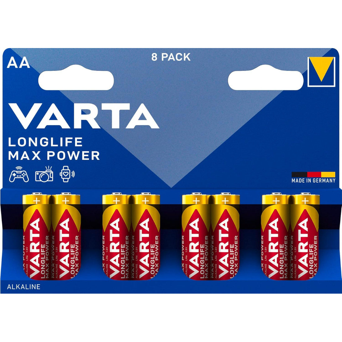 Baterijas VARTA Longlife Max Power Alkaline AA 1.5V, 8gb.
