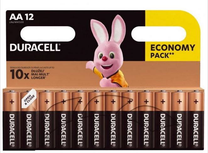 Baterijas AA LR06 Duracell Alkaline 12gb.