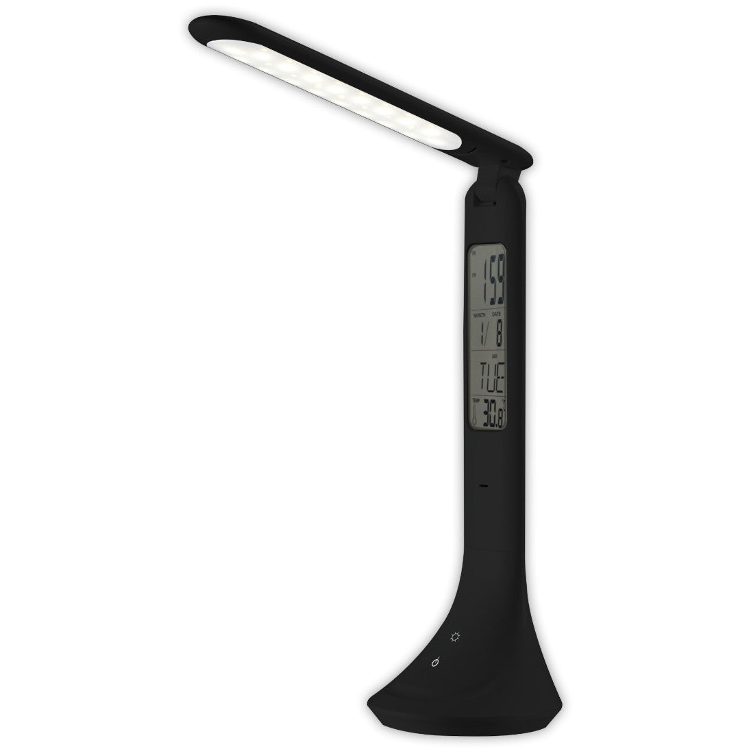 LED galda lampa-kalendārs AVIDE uzlād. 5W 4000K melna LED galda lampa-kalendārs AVIDE uzlād. 5W 4000K melna