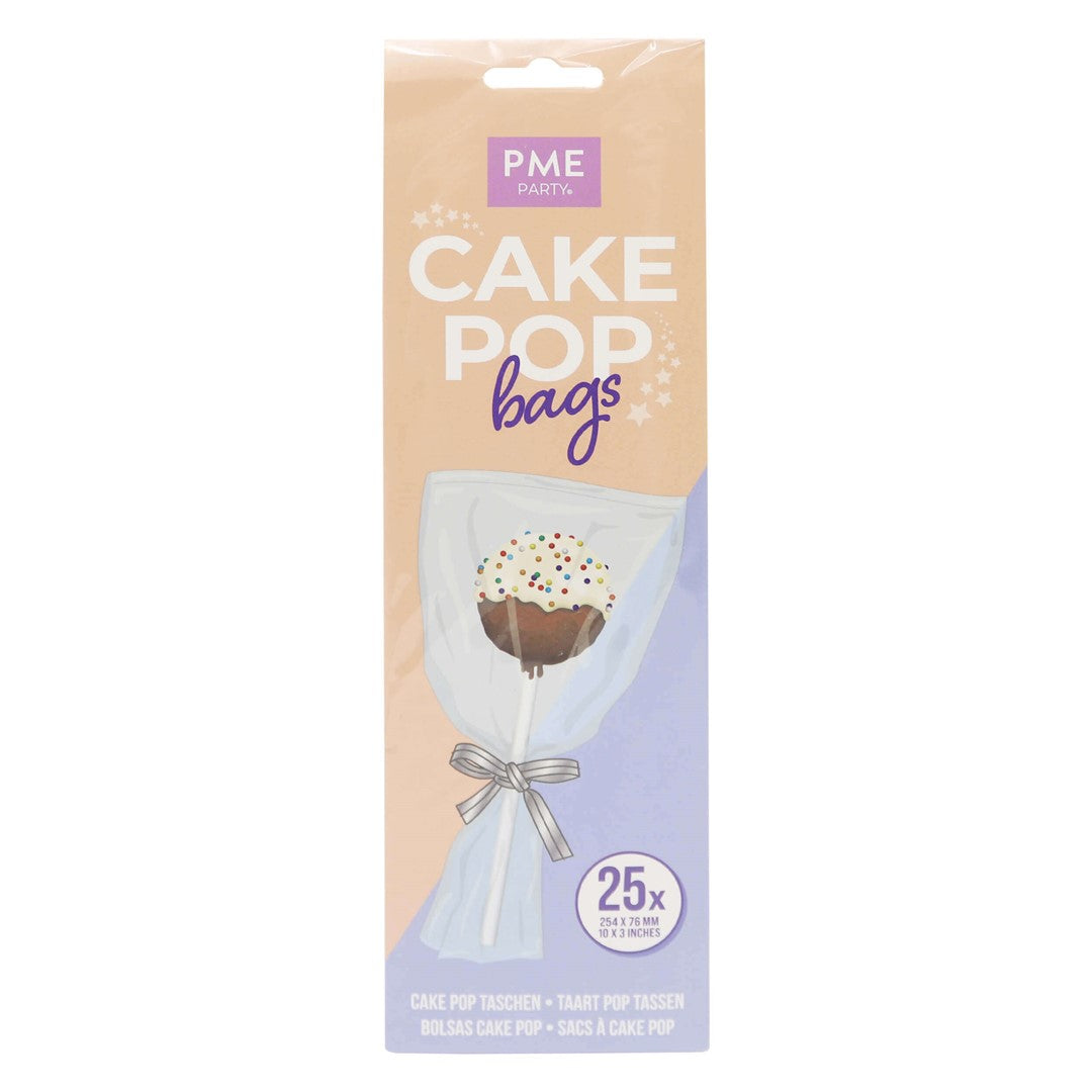 Caurspīdīgi maisiņi konfektēm uz kociņa 254 x 76mm PME Cake Cake Pop Bags 25gab