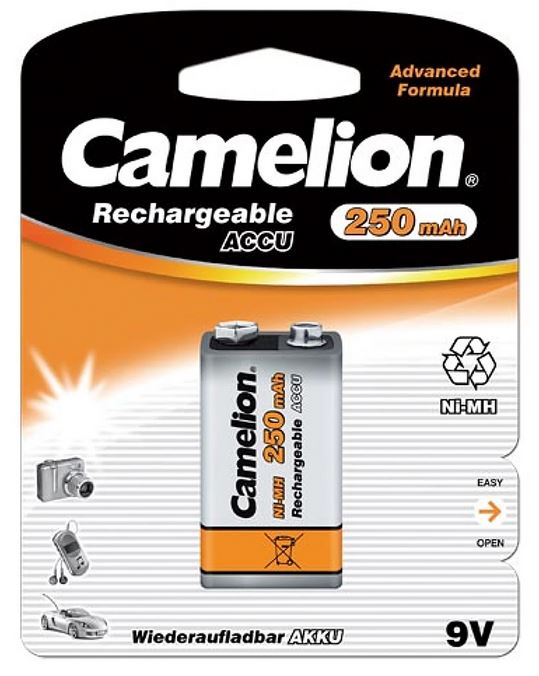 Accu baterija NI-MH 9V 250mAh CAMELION Accu baterija NI-MH 9V 250mAh CAMELION