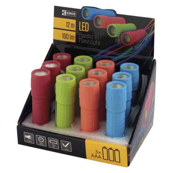 LED lukturis EMOS 1W COB 100lm, 3xAAA, 1gab.