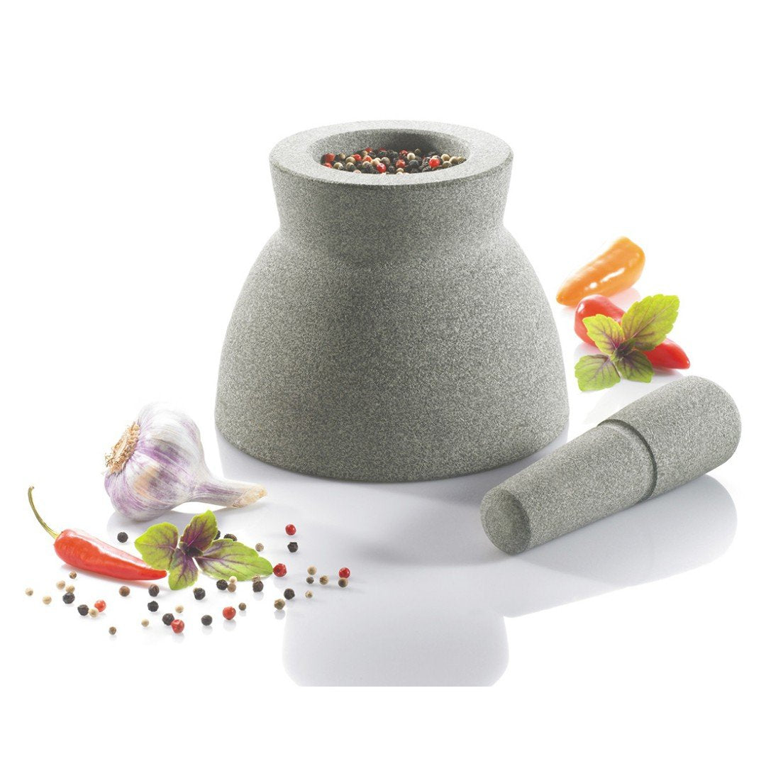 Granīta piesta ar stampu GEFU CRUNCHY, abpusēji lietojama