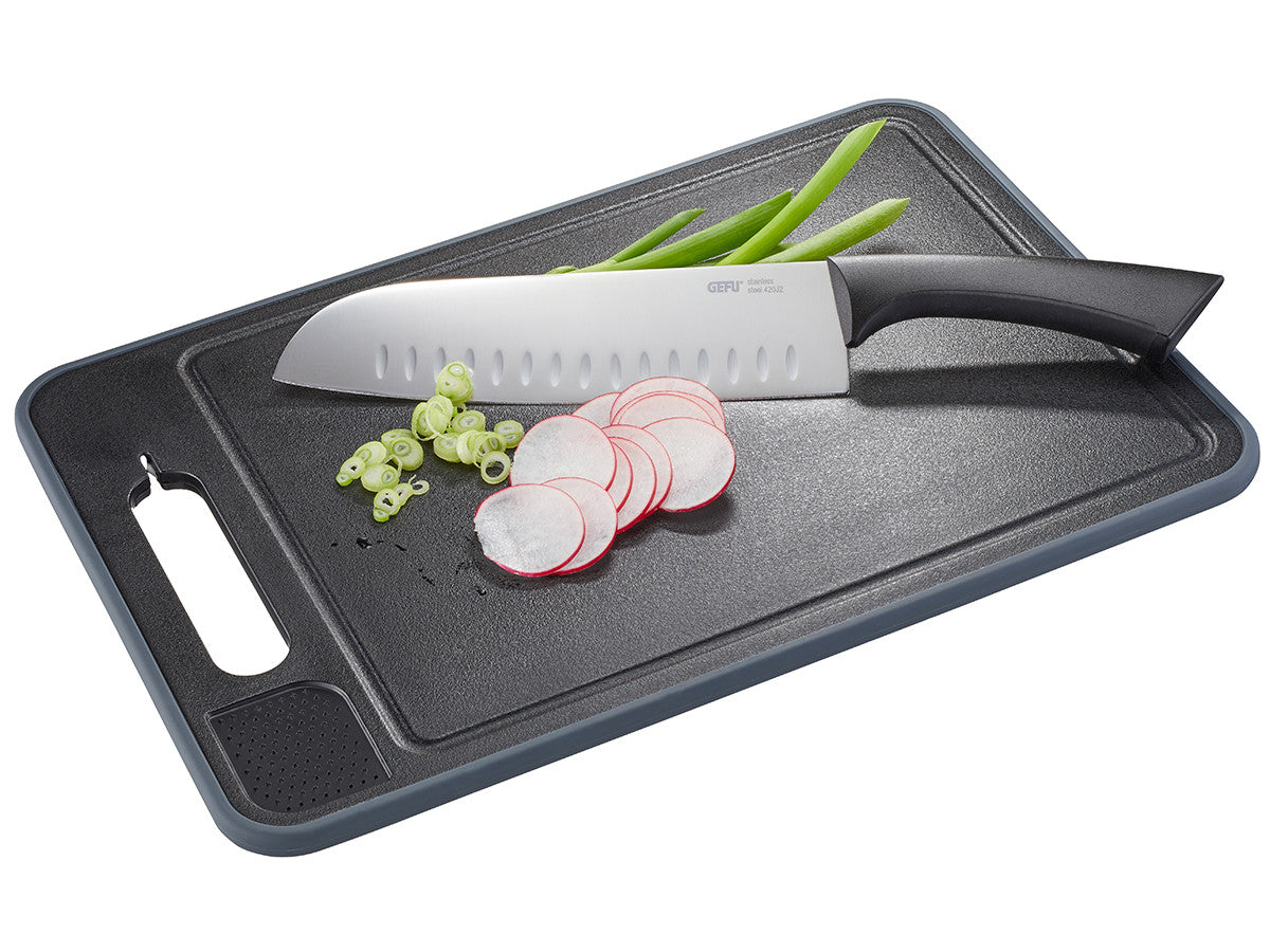 Griešanas/ātras atkausēšanas 2-vienā dēlītis GEFU CUT PRO 36,5 x 25,0 x 1,0 cm, melns