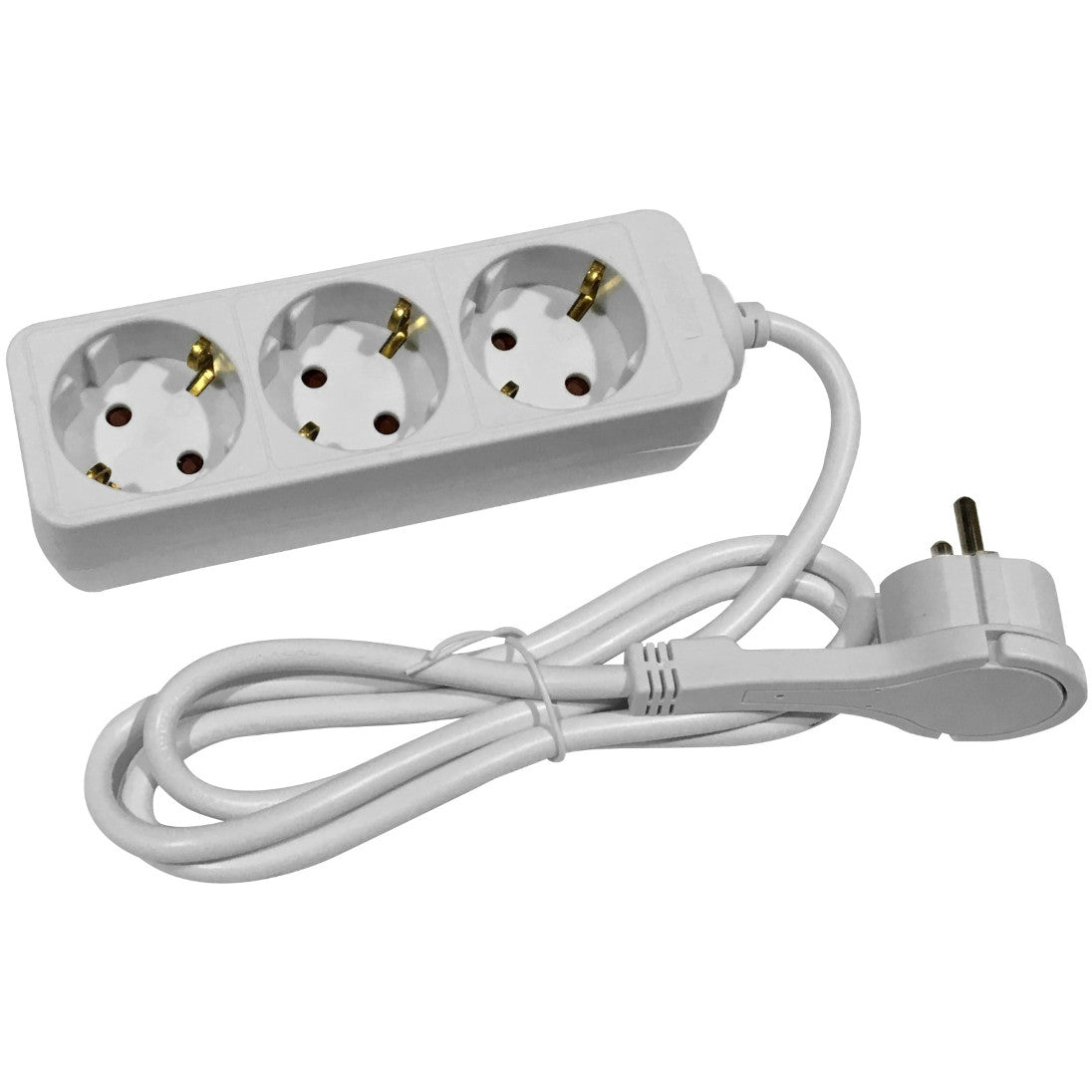 Pagarinātājs ENTAC 1.5m, 3 kontaktligzdas, ar zemējumu, plakana kontaktdakša