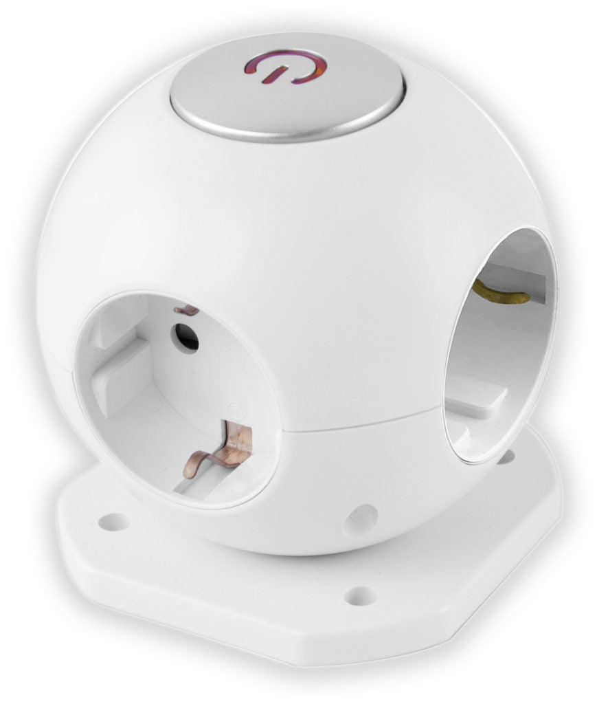 Pagarinātājs Globe 3/1.5m 16A a/z/slēdzi balts Entac ESC1.5G3-GLOBE