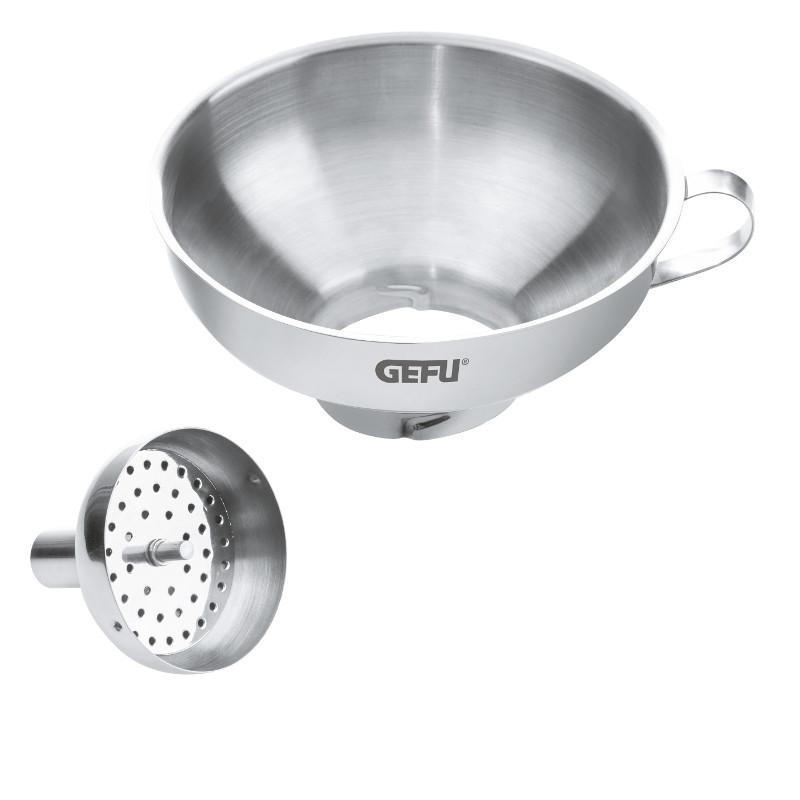 Metāla virtuves piltuve burkām GEFU VERSARE 14cm, ar sietiņu