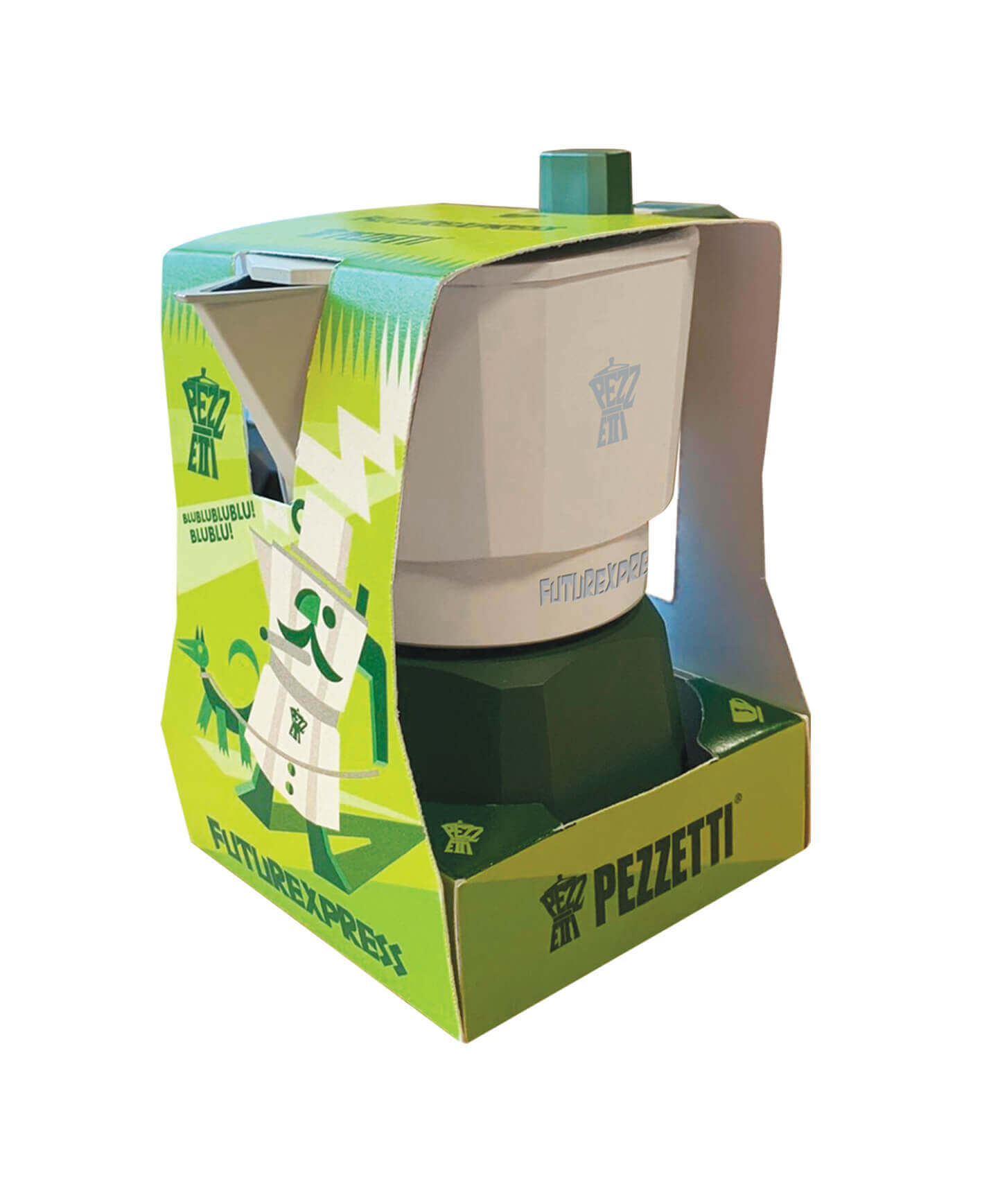 Mokas kafijas kanna Pezzetti Futurexpress 3 tasēm zaļa