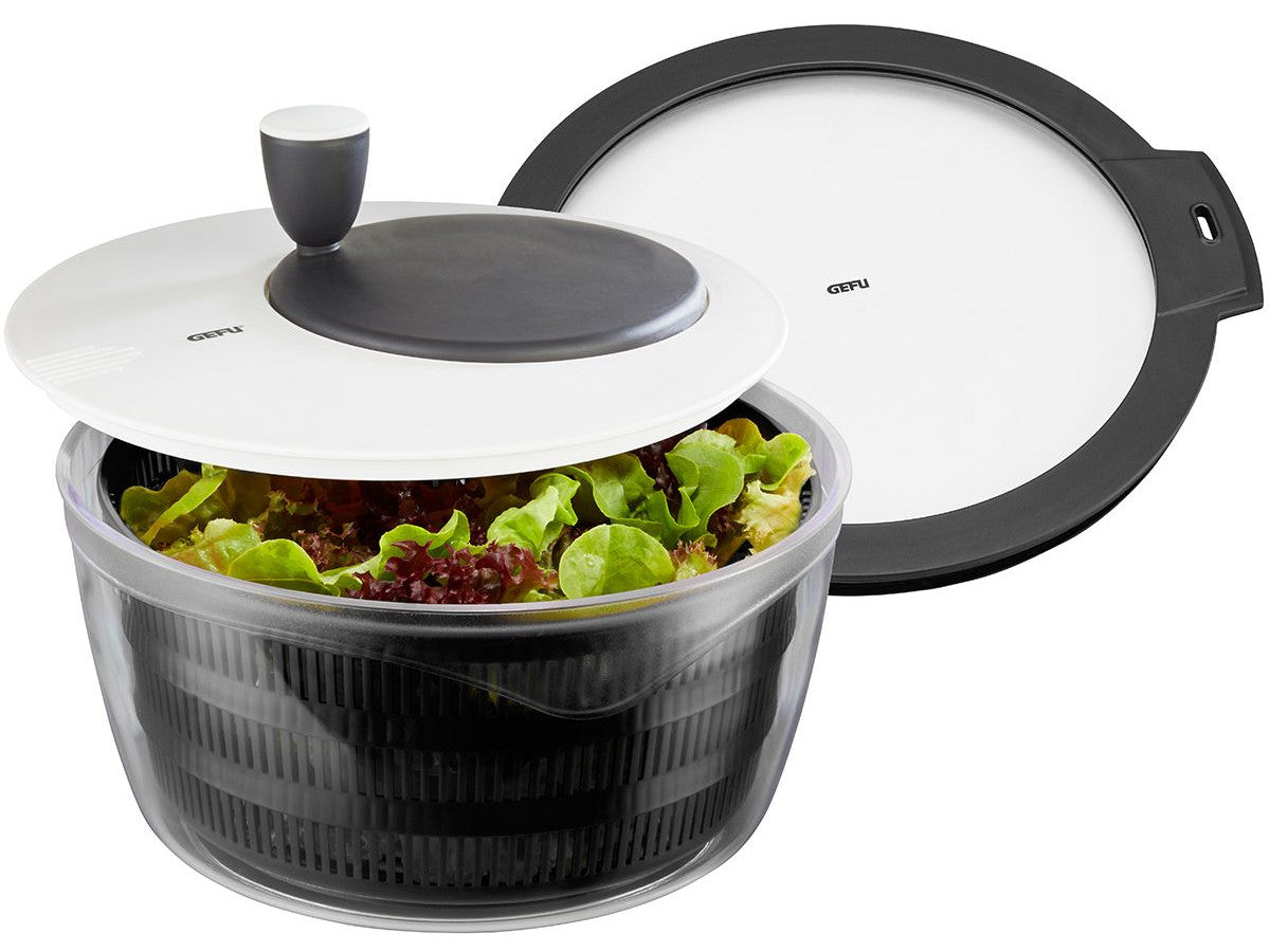 Salātu žāvētājs GEFU ROTARE Ø25cm, 3.0l, ar bļodu un vāku Salātu žāvētājs GEFU ROTARE Ø25cm, 3.0l, ar bļodu un vāku