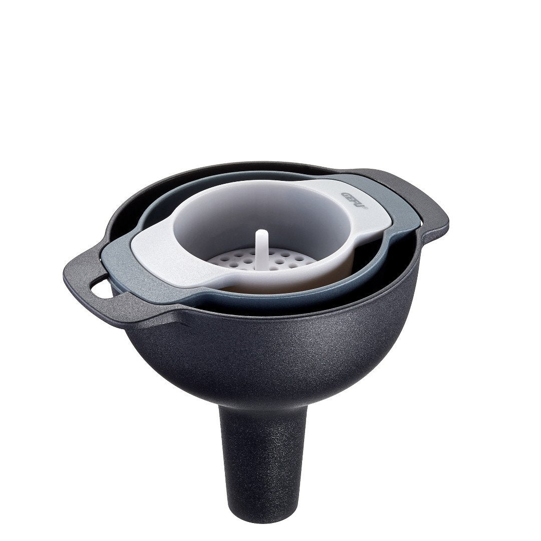 Virtuves piltuvju komplekts GEFU Tres, komplektā 3 gab., ar filtra sietiņu