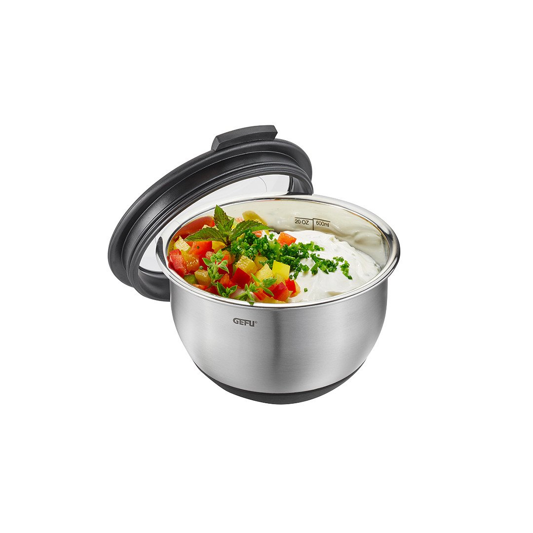 Metāla bļoda ar vāku GEFU MUOVO Ø12 cm, 0.6l