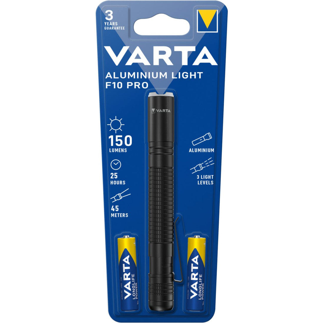 LED lukturis VARTA Aluminium Light F10 PRO, 150lm, 2xAAA
