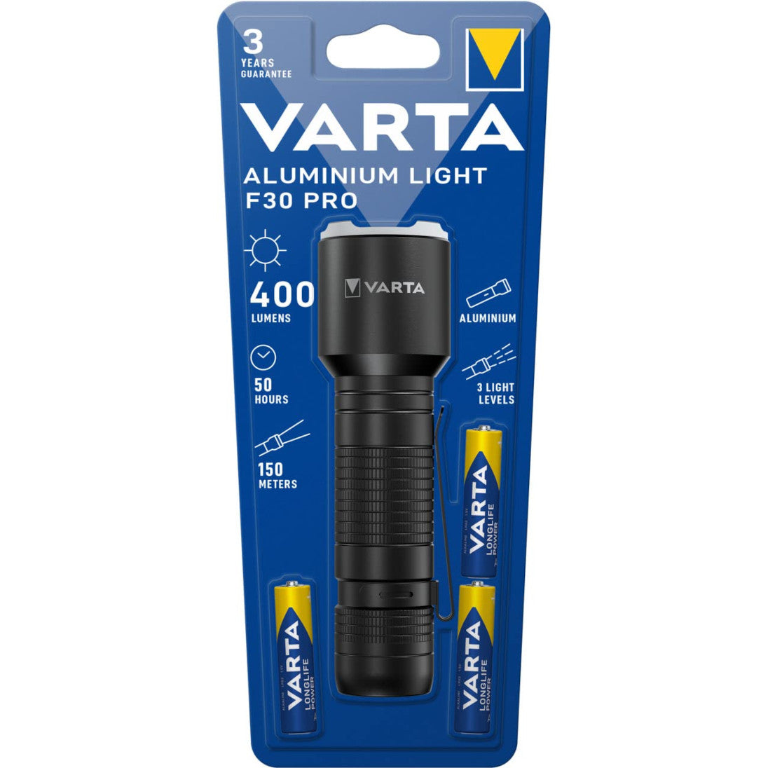 LED lukturis VARTA Aluminium Light F30 PRO, 400lm, 3xAAA