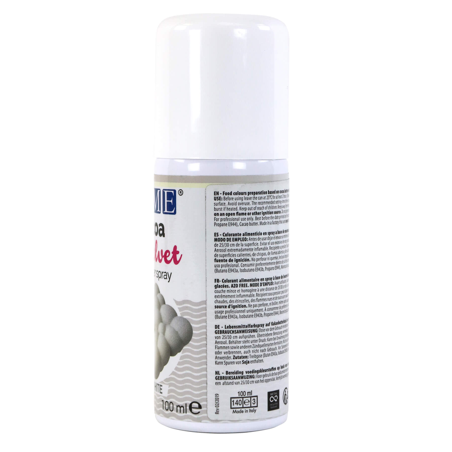Kakao sviesta aerosols PME Cake balts 100ml