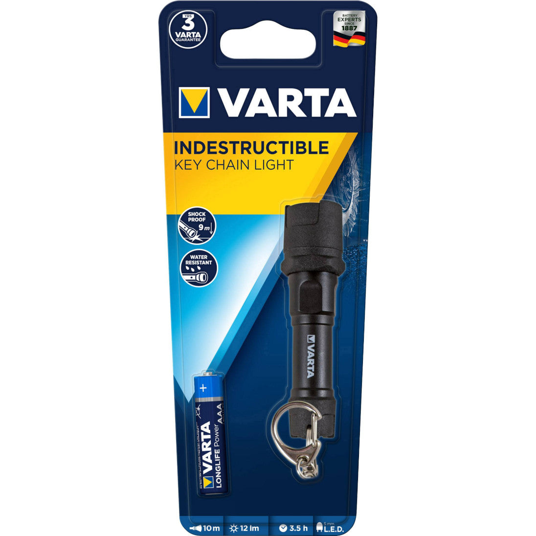 LED lukturis - piekariņš VARTA INDESTRUCTIBLE Key Chain Light 12lm